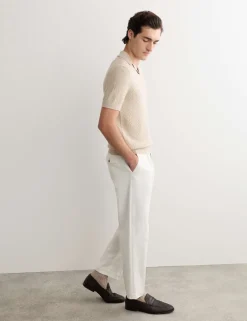 Merino Wool with Silk Knitted Polo Shirt