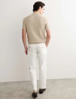 Merino Wool with Silk Knitted Polo Shirt