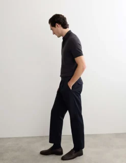 Merino Wool with Silk Knitted Polo Shirt