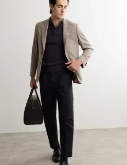 Merino Wool with Silk Knitted Polo Shirt