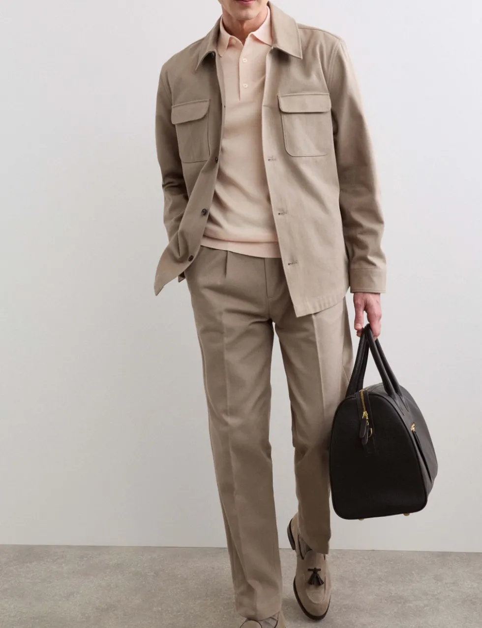 Merino Wool with Silk Knitted Polo Shirt