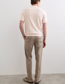 Merino Wool with Silk Knitted Polo Shirt