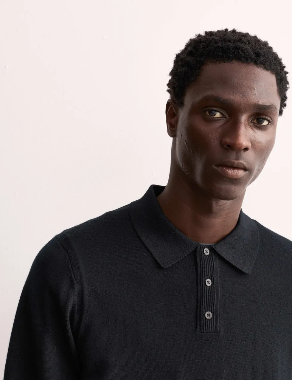 Merino Wool with Silk Knitted Polo Shirt