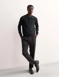 Merino Wool with Silk Knitted Polo Shirt