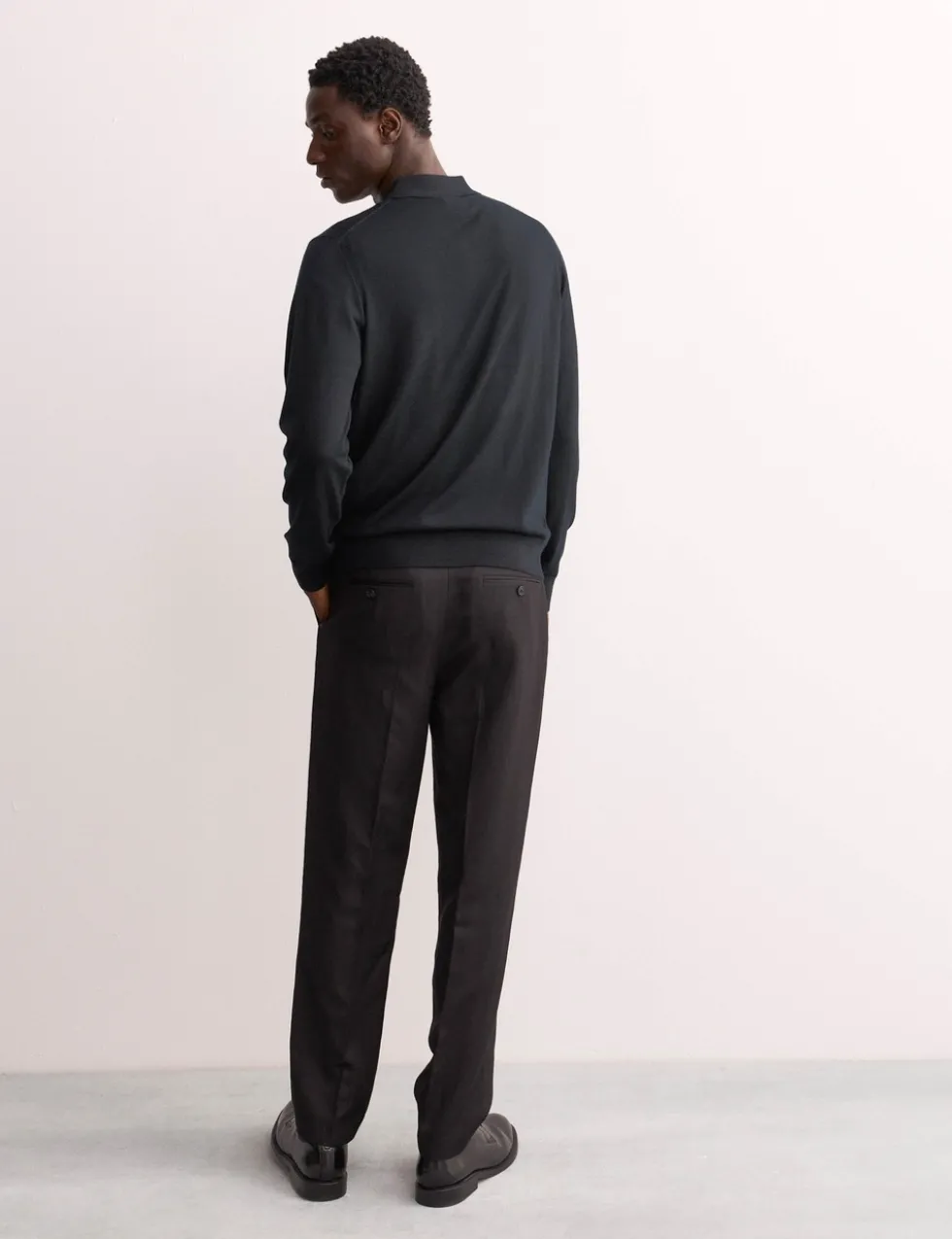 Merino Wool with Silk Knitted Polo Shirt