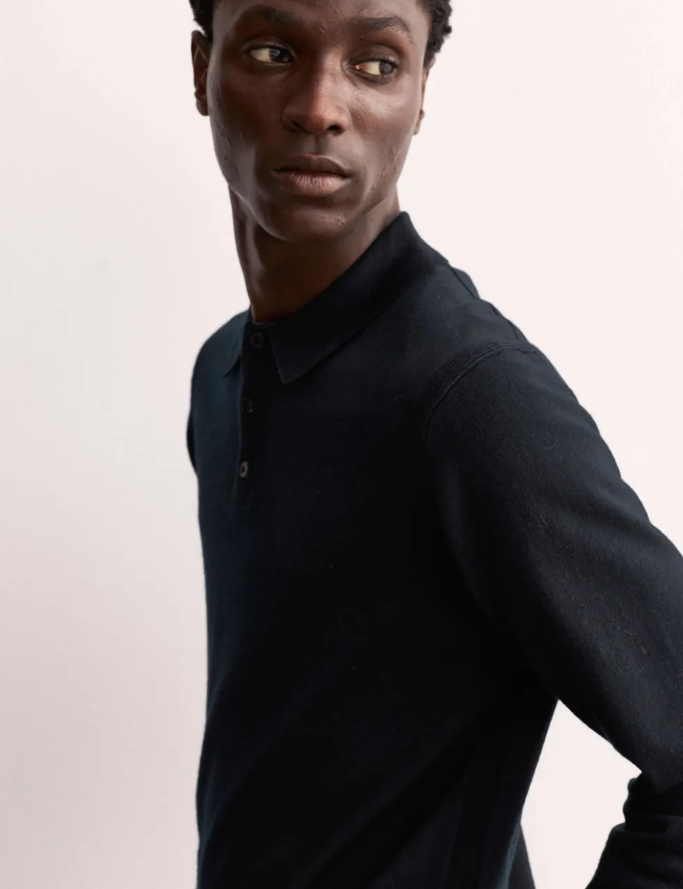 Merino Wool with Silk Knitted Polo Shirt