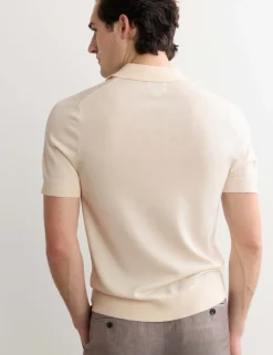 Merino Wool with Silk Knitted Polo Shirt