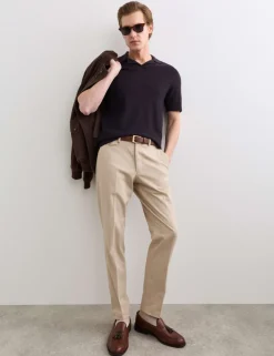 Merino Wool with Silk Knitted Polo Shirt