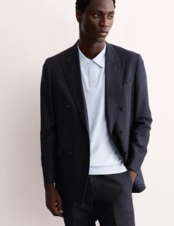 Merino Wool with Silk Knitted Polo Shirt