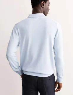 Merino Wool with Silk Knitted Polo Shirt