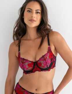 Mesh Embroidered Wired Full Cup Bra