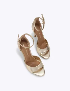 Metallic Ankle Strap Stiletto Heels