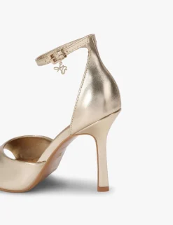 Metallic Ankle Strap Stiletto Heels