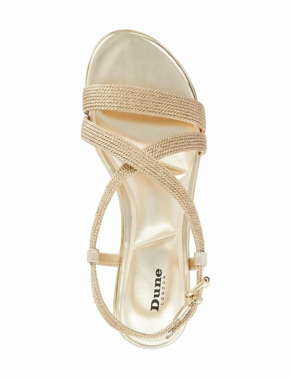 Metallic Buckle Ankle Strap Flat Sandals