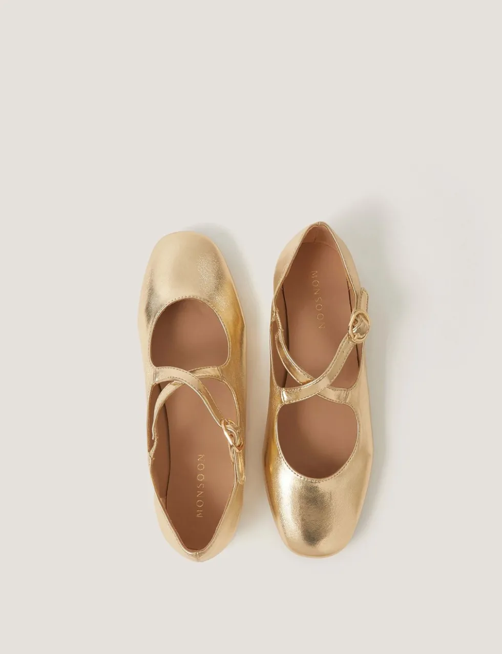 Metallic Buckle Flat Pumps