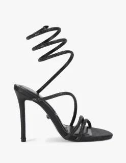 Metallic Sparkle Strappy Stiletto Heel Sandals