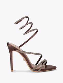 Metallic Sparkle Strappy Stiletto Heel Sandals