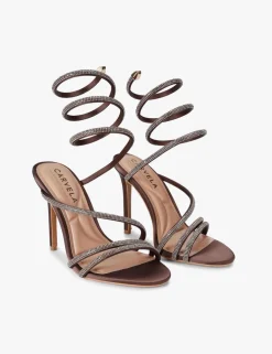 Metallic Sparkle Strappy Stiletto Heel Sandals