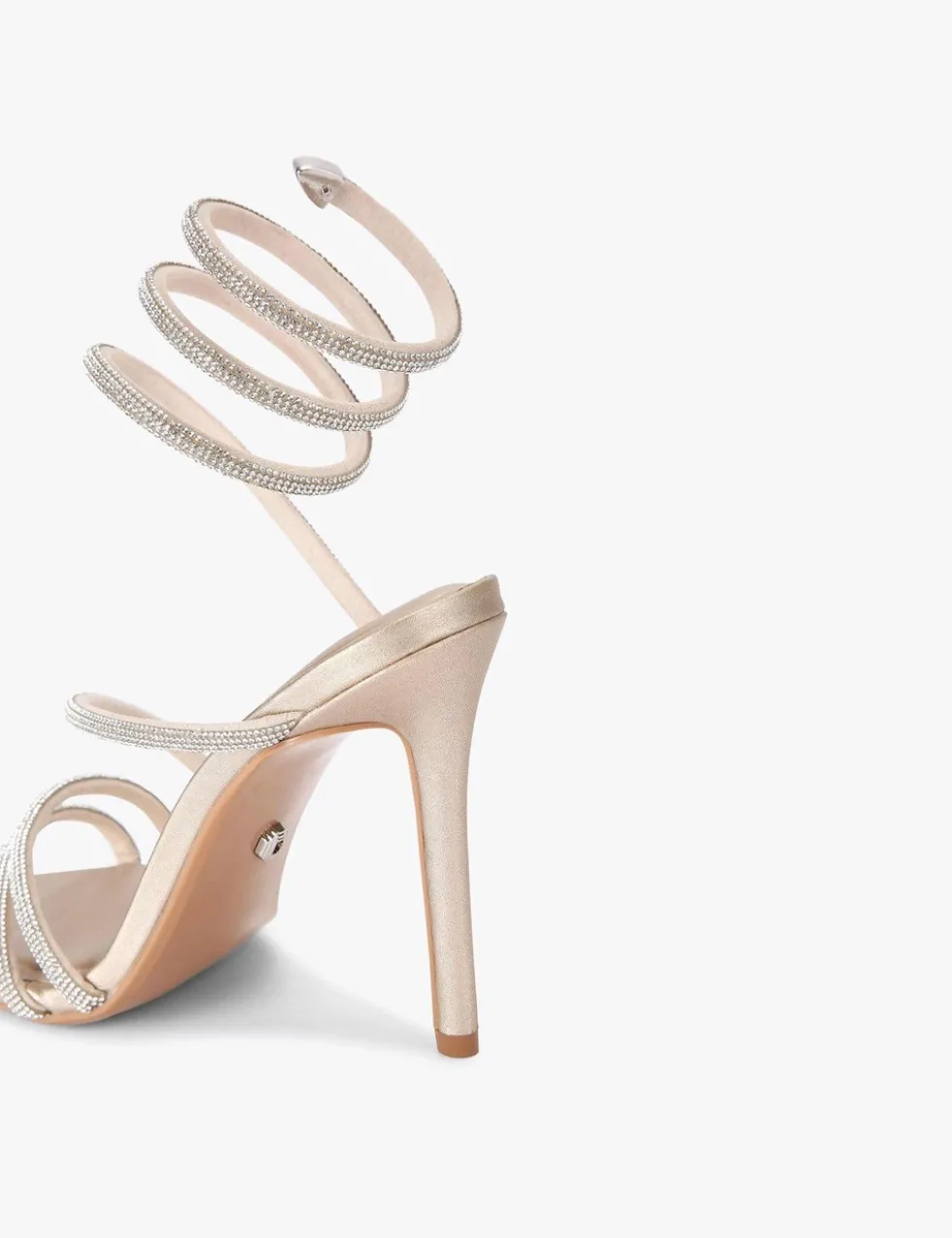 Metallic Sparkle Strappy Stiletto Heel Sandals