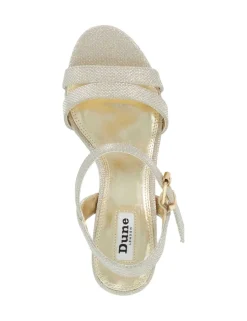 Metallic Strappy Block Heel Sandals