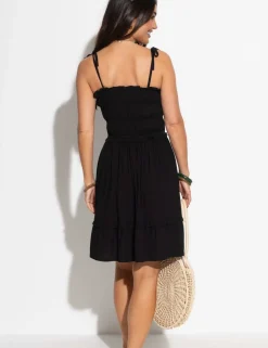 Mia Frill Detail Shirred Beach Dress