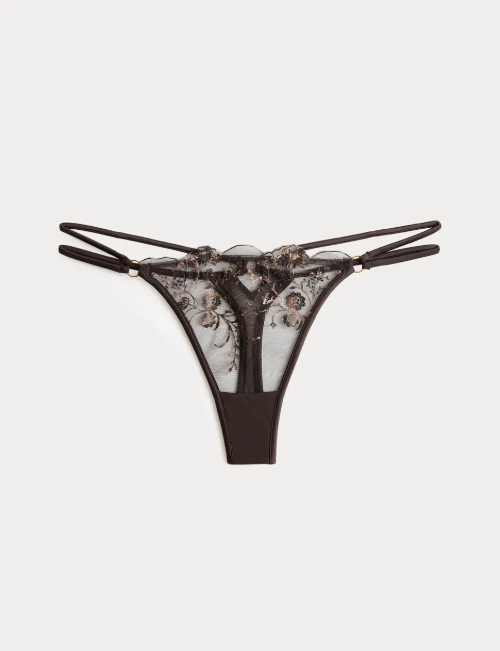 Mia Leopard Embroidery Thong