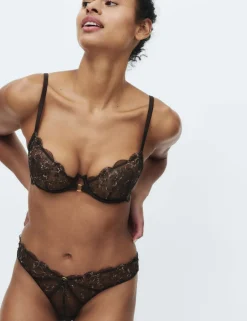 Mia Leopard Embroidery Wired Balcony Bra (A-E)