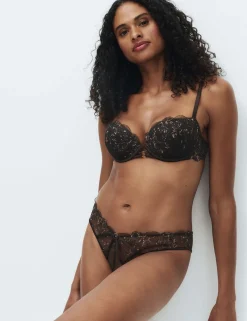 Mia Leopard Wired Push Up Balcony Bra