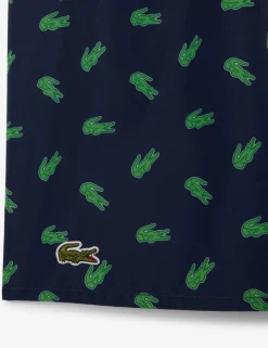 Mid Length Crocodile Print Swim Trunks
