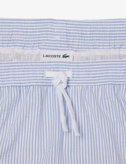 Mid Length Striped Textured Swim Trunks