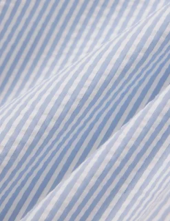 Mid Length Striped Textured Swim Trunks