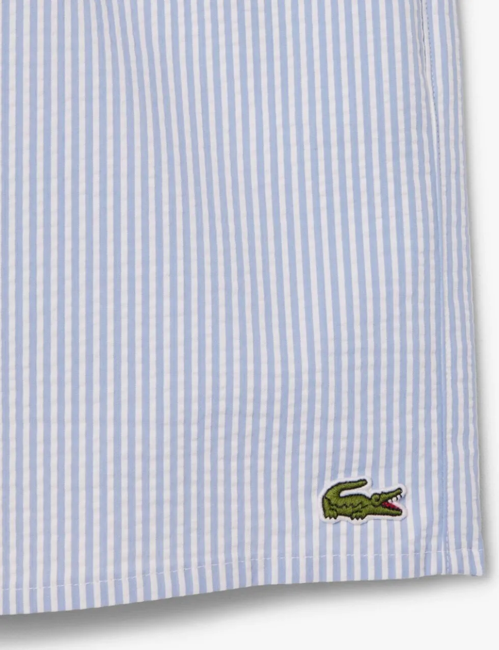 Mid Length Striped Textured Swim Trunks