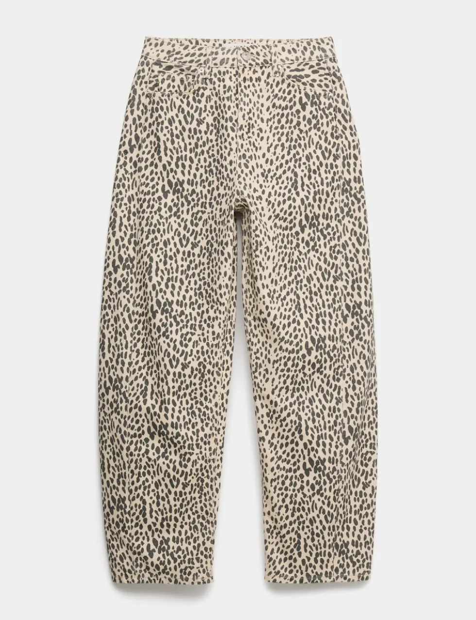 Mid Rise Animal Barrel Jeans