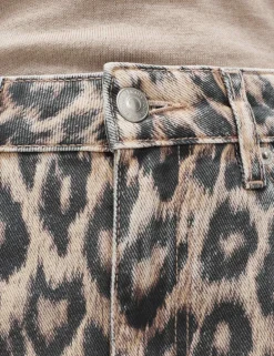 Mid Rise Animal Barrel Jeans