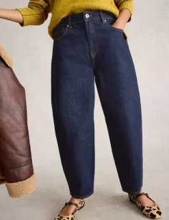 Mid Rise Barrel Ankle Grazer Jeans
