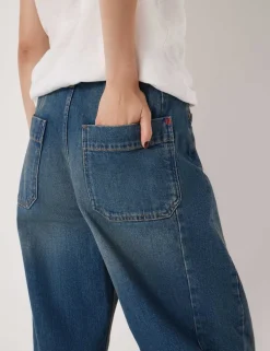 Mid Rise Barrel Ankle Grazer Jeans