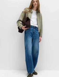 Mid Rise Barrel Jeans