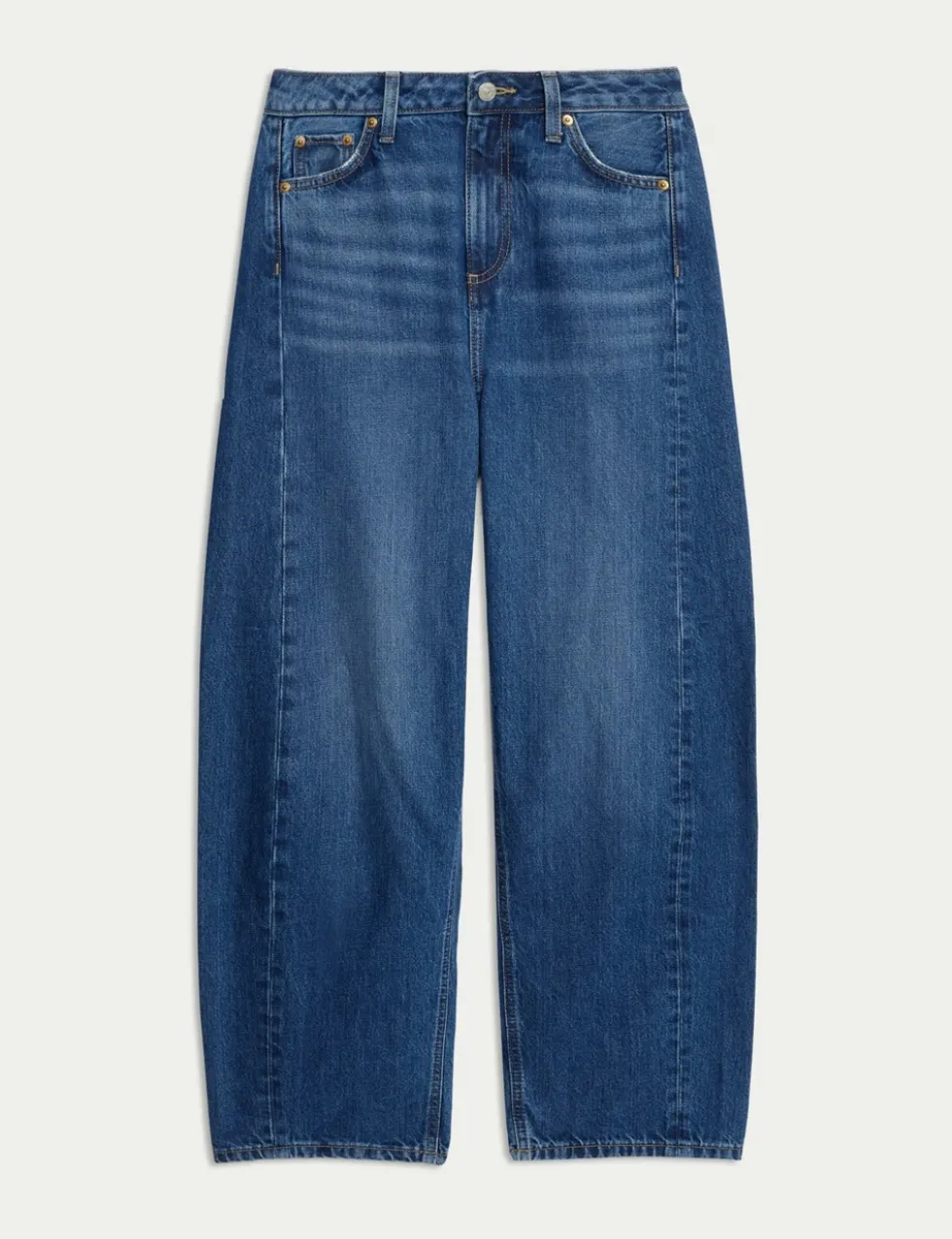 Mid Rise Barrel Jeans