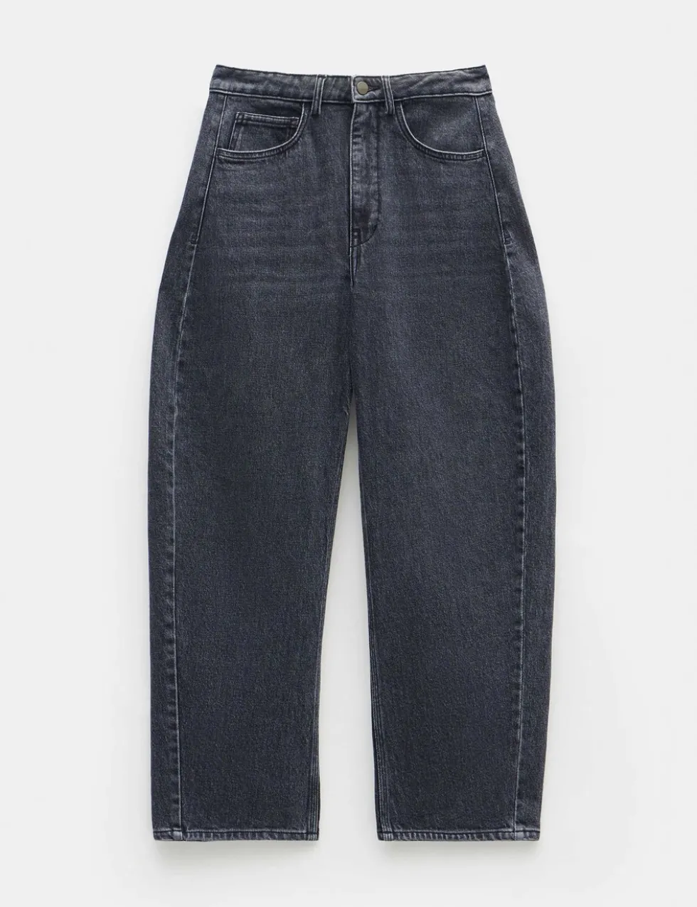Mid Rise Barrel Jeans
