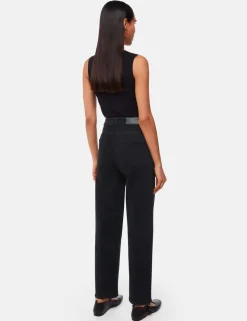 Mid Rise Barrel Leg Ankle Grazer Jeans