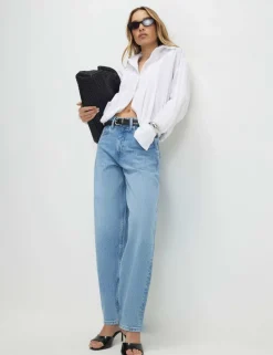 Mid Rise Barrel Leg Jeans