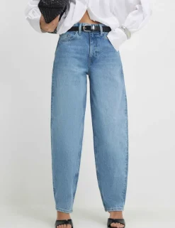 Mid Rise Barrel Leg Jeans