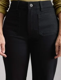 Mid Rise Flared Wide Leg Jeans