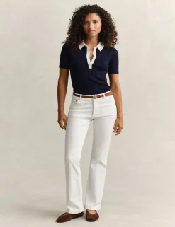 Mid Rise Slim Flare Jeans