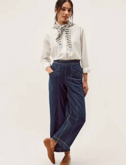 Mid Rise Straight Leg Ankle Grazer Jeans