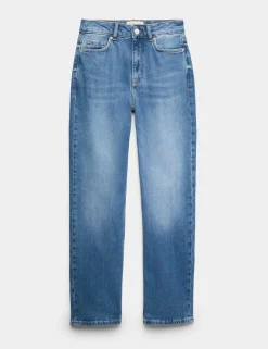 Mid Rise Straight Leg Ankle Grazer Jeans