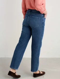 Mid Rise Straight Leg Ankle Grazer Jeans
