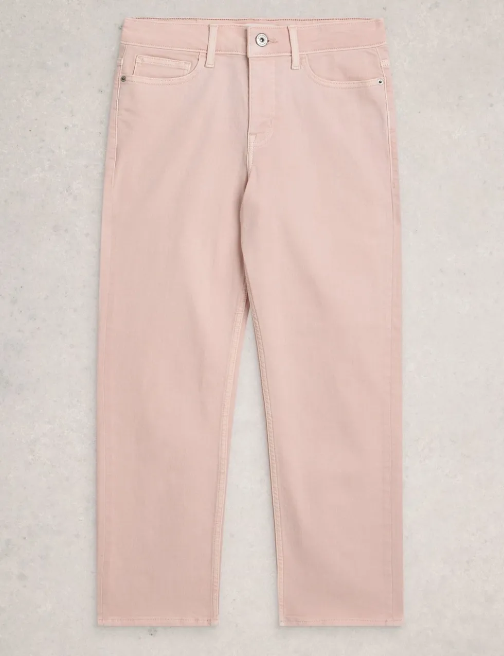 Mid Rise Straight Leg Cropped Jeans