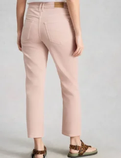 Mid Rise Straight Leg Cropped Jeans