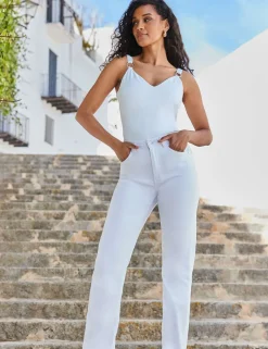Mid Rise Straight Leg Jeans